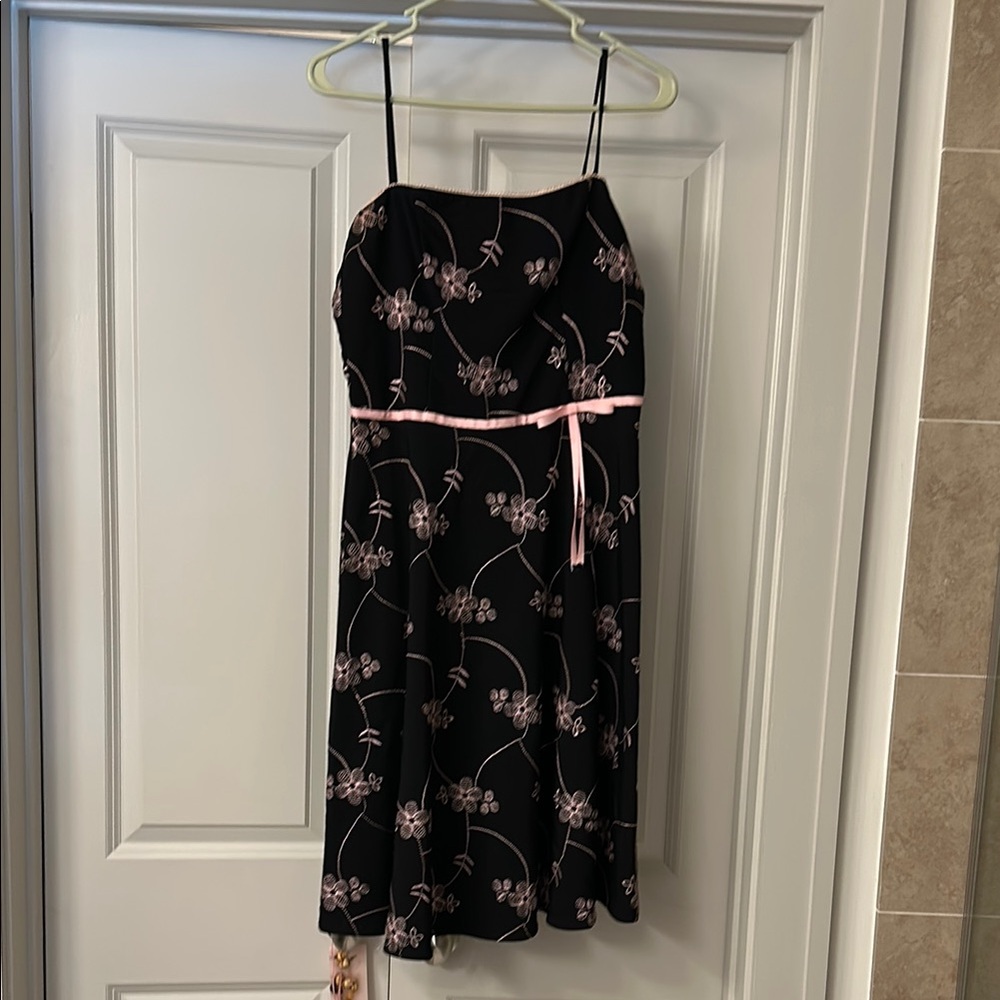 Rampage Black Dress with Pink Floral Accents